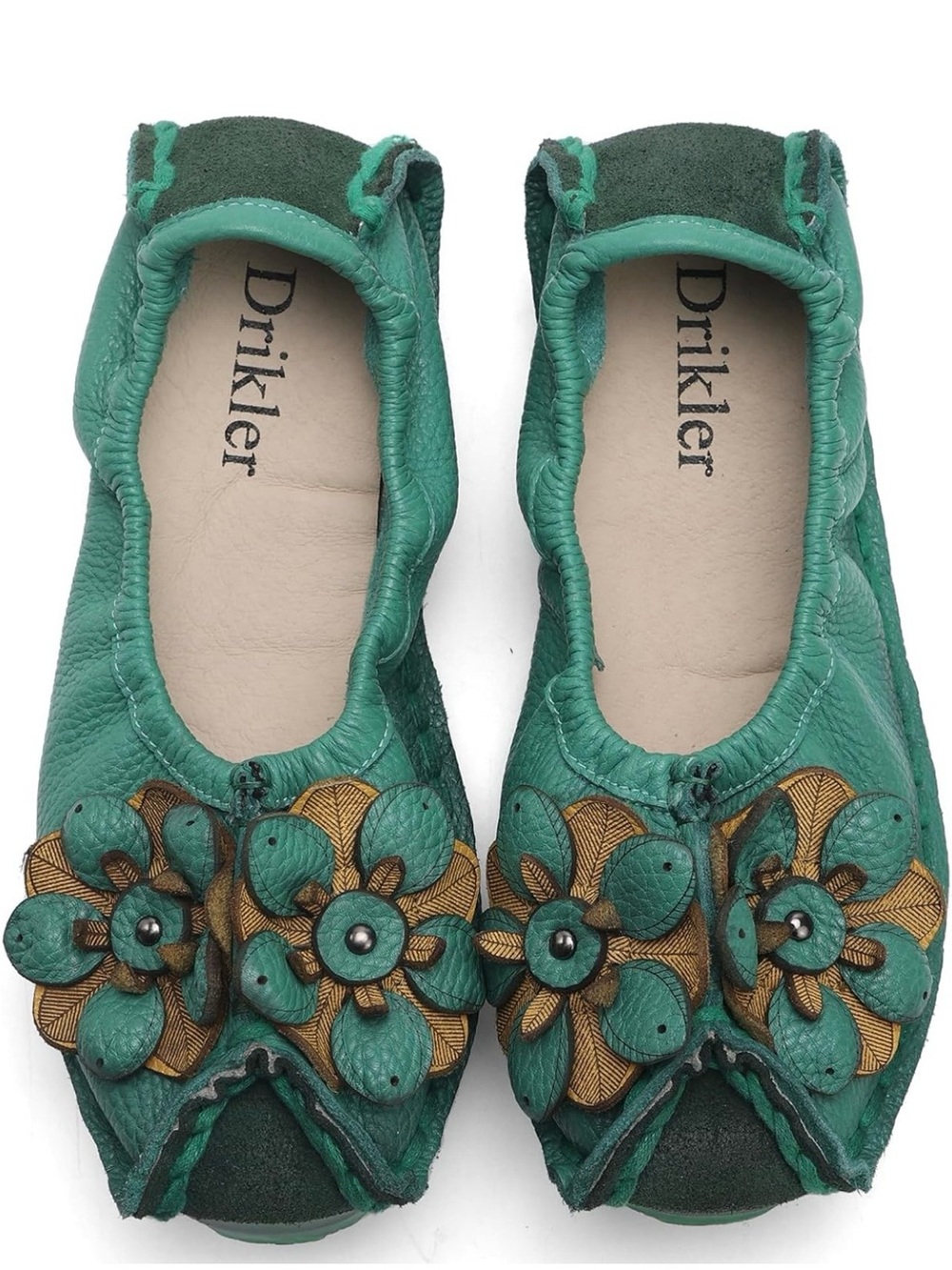 Drikler Floral Leather Loafers New #19